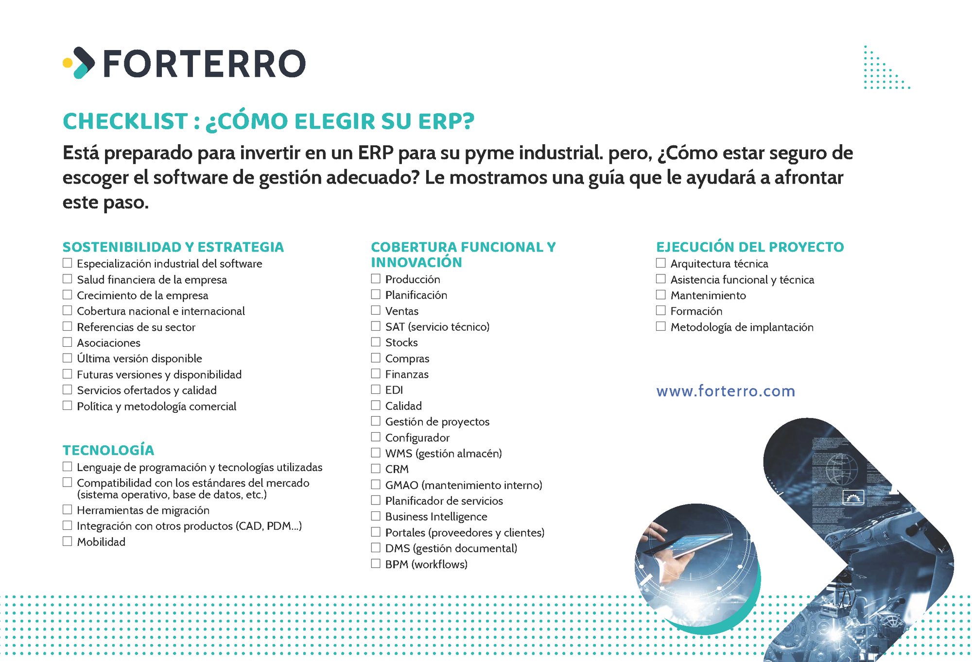 CHECKLIST FORTERRO - Como elegir su ERP